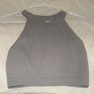Aerie Charcoal Ribbed Tank Top
